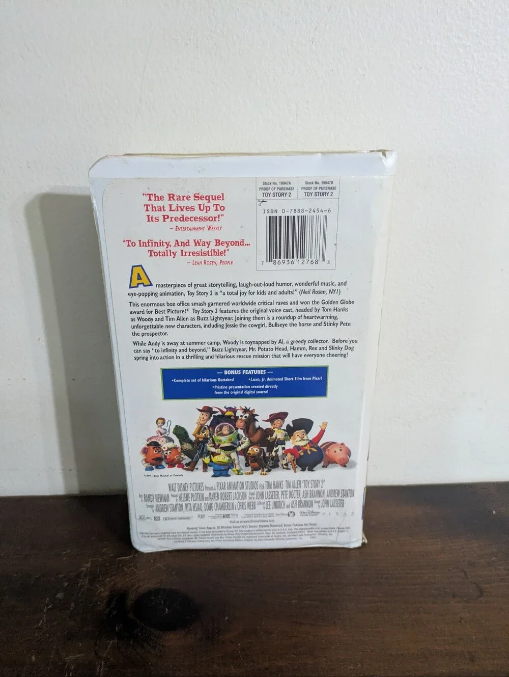 Disney Pixar Toy Story 2 VHS (2000) Original White Clamshell Case Vintage Movie